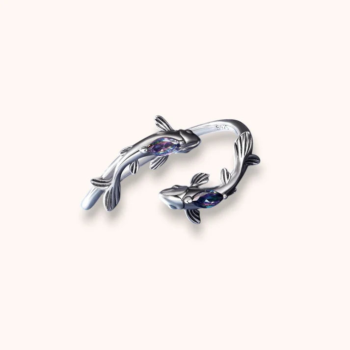 Double Koi 925 Sterling Silver RingDouble Koi 925 Sterling Silver Ring