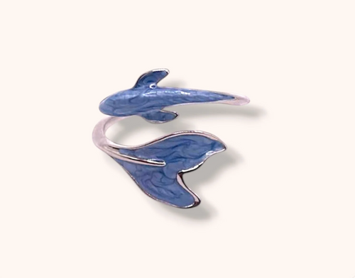 Blue Whale Adjustable 925 Sterling Silver Ring