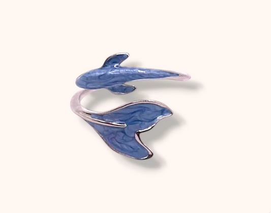 Blue Whale Adjustable 925 Sterling Silver Ring