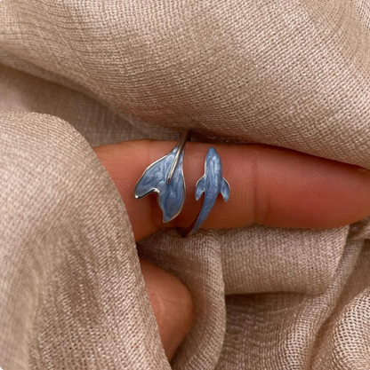 Blue Whale Adjustable 925 Sterling Silver Ring