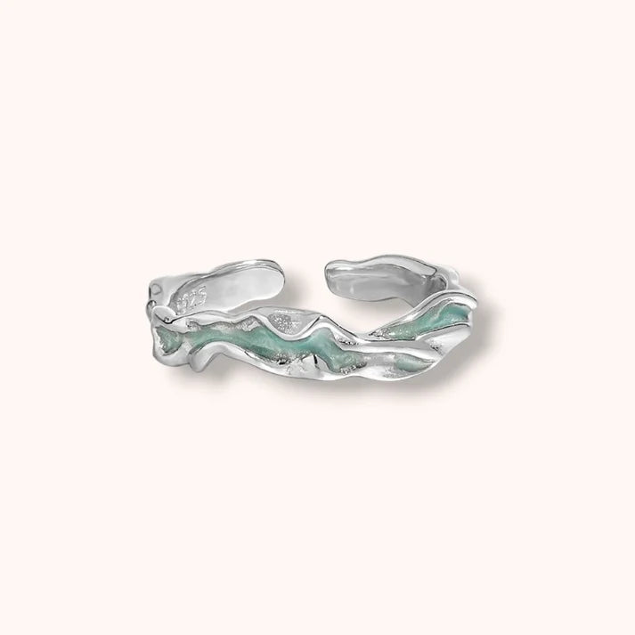 Seafoam Wave 925 Sterling Silver Ring
