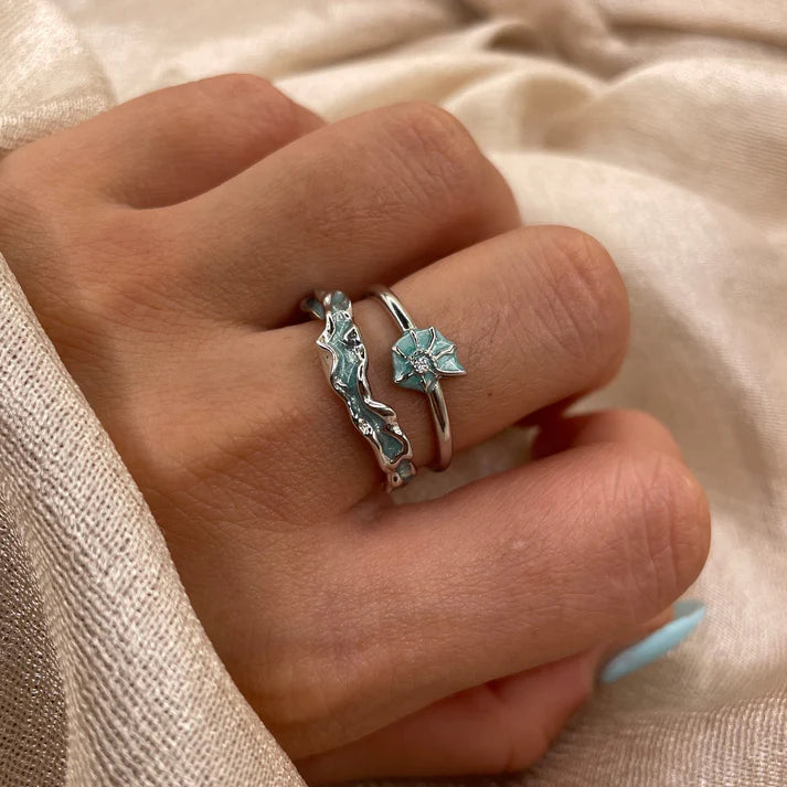 Seafoam Wave 925 Sterling Silver Ring