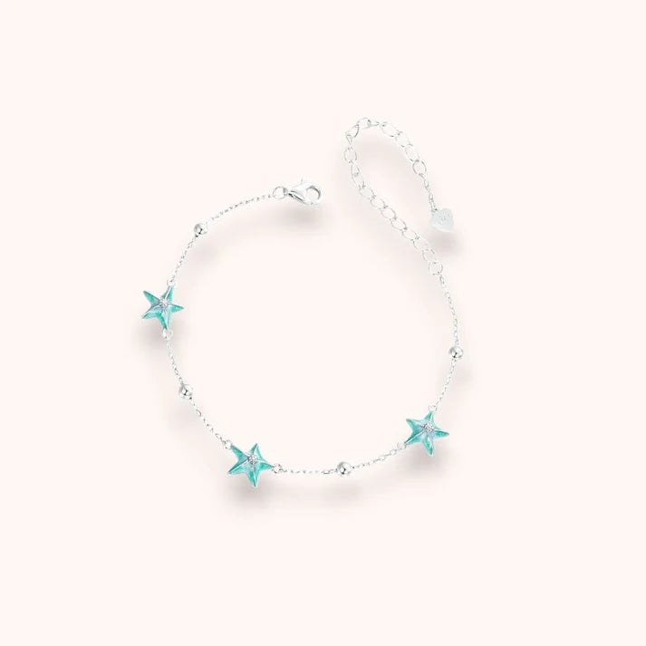 Blue Starfish 925 Sterling Silver Bracelet