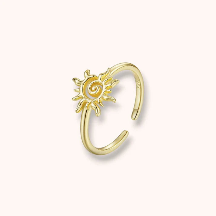 Sunburst Adjustable 925 Sterling Silver Ring